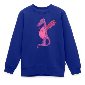 Rosa und lila Drache - Kinder Premium Organic Sweatshirt - Royalblau - Vorne - AI Model Kid Female (0cm)