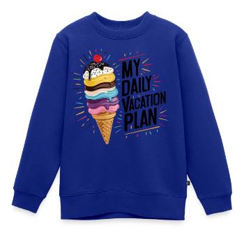 mein täglicher Plan Eis Essen bunte Eistüte - Kinder Premium Organic Sweatshirt - Royalblau - Vorne - AI Model Kid Female (0cm)