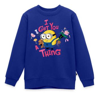 Minions Bob Mit Blumen I Got You A Thing - Kinder Premium Organic Sweatshirt - Royalblau - Vorne - AI Model Kid Female (0cm)