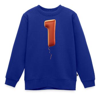Zahl 1 als Ballon: Geburtstag, Jahrestag, Sieger - Kinder Premium Organic Sweatshirt - Royalblau - Vorne - AI Model Kid Female (0cm)