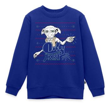 Harry Potter X-Mas Dobby Weihnachtself - Kinder Premium Organic Sweatshirt - Royalblau - Vorne - AI Model Kid Female (0cm)