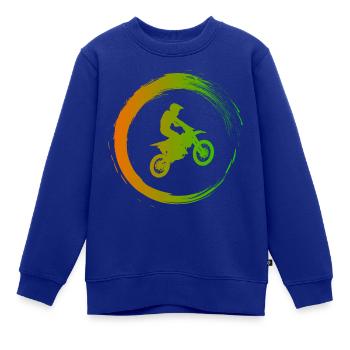 Motocross - Kinder Premium Organic Sweatshirt - Royalblau - Vorne - AI Model Kid Female (0cm)