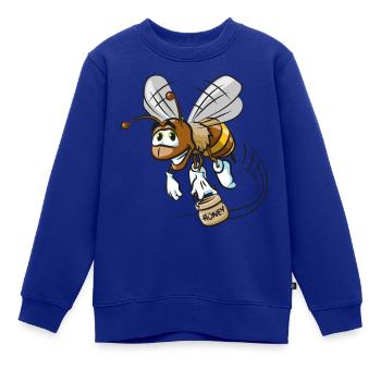 Fleissige Biene - Kinder Premium Organic Sweatshirt - Royalblau - Vorne - AI Model Kid Female (0cm)