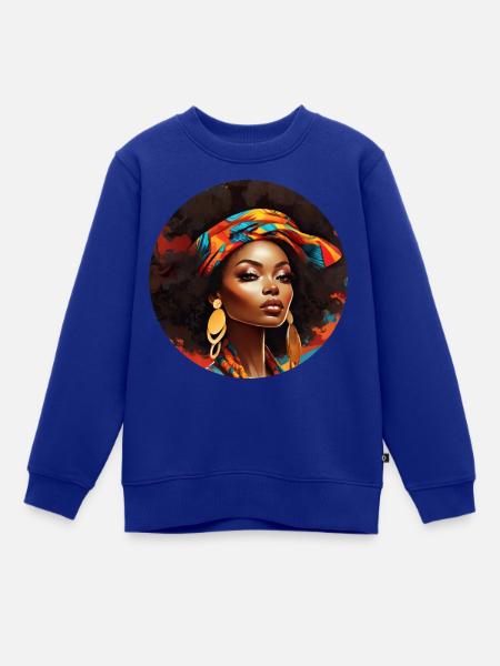 Funkeln im Afro-Stil - Kinder Premium Organic Sweatshirt - Royalblau