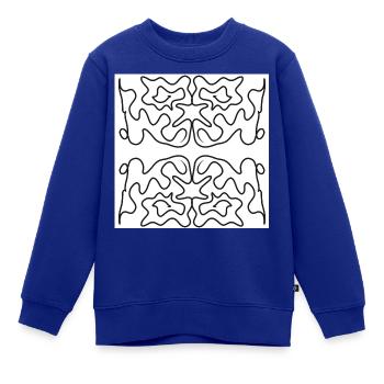 Schwarz-Weiß-Gekritzel - Kinder Premium Organic Sweatshirt - Royalblau - Vorne - AI Model Kid Female (0cm)