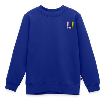 Die Drei !!! Logo Stick - Kinder Premium Organic Sweatshirt - Royalblau - Vorne - AI Model Kid Female (0cm)