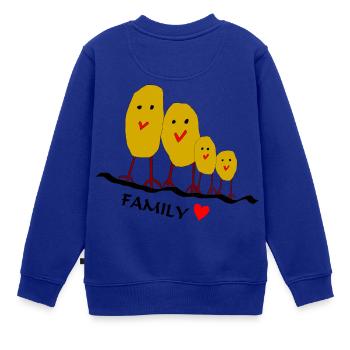 Family - Kinder Premium Organic Sweatshirt - Royalblau - Hinten - AI Model Kid Female (0cm)