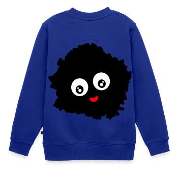Lustiger Fussel Pompom Wollknäuel Staub - Kinder Premium Organic Sweatshirt - Royalblau - Hinten - AI Model Kid Female (0cm)