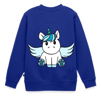 süßer Pegasus - Kinder Premium Organic Sweatshirt - Royalblau - Hinten - AI Model Kid Female (0cm)