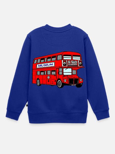 Bus London - Kinder Premium Organic Sweatshirt - Royalblau