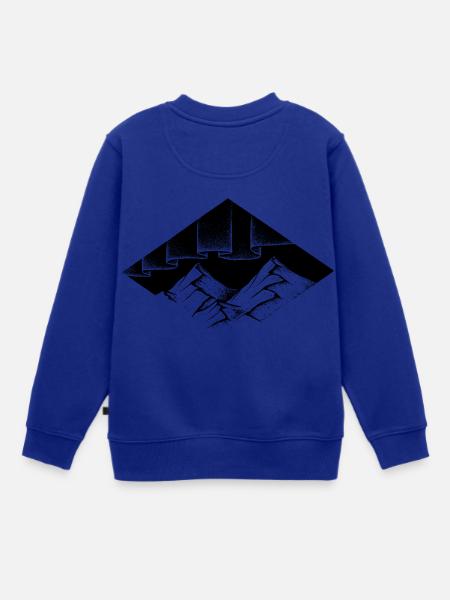 Berge und Polarlichter - Kinder Premium Organic Sweatshirt - Royalblau
