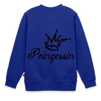Prinzessin - Kinder Premium Organic Sweatshirt - Royalblau - Hinten - AI Model Kid Female (0cm)