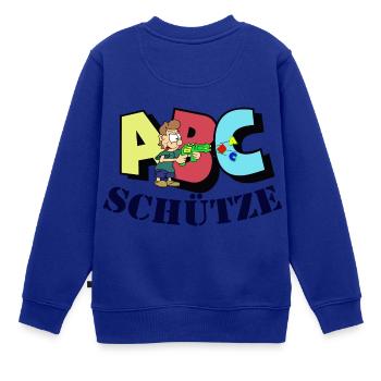 ABC Schütze - Kinder Premium Organic Sweatshirt - Royalblau - Hinten - AI Model Kid Female (0cm)