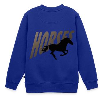 HORSES - Kinder Premium Organic Sweatshirt - Royalblau - Hinten - AI Model Kid Female (0cm)