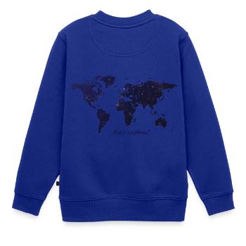Welt - Kinder Premium Organic Sweatshirt - Royalblau - Hinten - AI Model Kid Female (0cm)