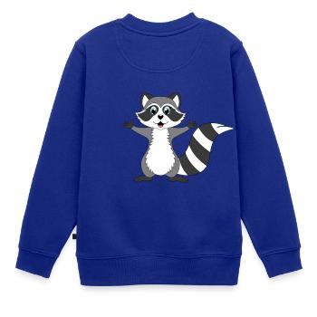 Waschbär - Kinder Premium Organic Sweatshirt - Royalblau - Hinten - AI Model Kid Female (0cm)