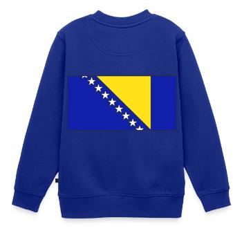 Bosnien und Herzegowina Flagge - Kinder Premium Organic Sweatshirt - Royalblau - Hinten - AI Model Kid Female (0cm)