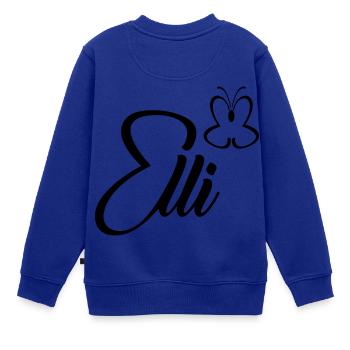 elli Schmetterling - Kinder Premium Organic Sweatshirt - Royalblau - Hinten - AI Model Kid Female (0cm)