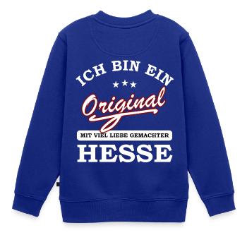 Hesse Original - Kinder Premium Organic Sweatshirt - Royalblau - Hinten - AI Model Kid Female (0cm)