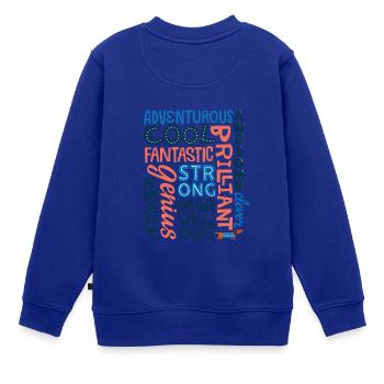 Encouraging Words - Kinder Premium Organic Sweatshirt - Royalblau - Hinten - AI Model Kid Female (0cm)