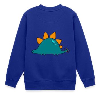 Stegosaurus - Kinder Premium Organic Sweatshirt - Royalblau - Hinten - AI Model Kid Female (0cm)