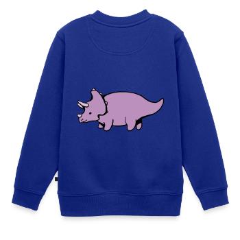 Triceratops - Kinder Premium Organic Sweatshirt - Royalblau - Hinten - AI Model Kid Female (0cm)