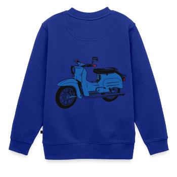 Simson Schwalbe blau - Kinder Premium Organic Sweatshirt - Royalblau - Hinten - AI Model Kid Female (0cm)