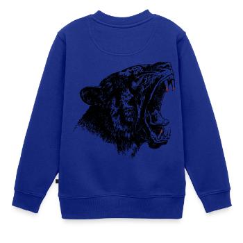 Schwarzer Panther Raubkatze - Kinder Premium Organic Sweatshirt - Royalblau - Hinten - AI Model Kid Female (0cm)