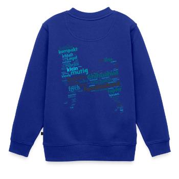 Chihuahua Charakter Bezeichnung Wordcloud - Kinder Premium Organic Sweatshirt - Royalblau - Hinten - AI Model Kid Female (0cm)