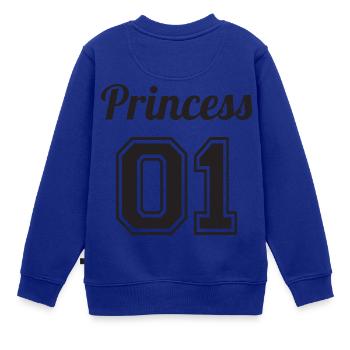 Prinzessin 01 - Kinder Premium Organic Sweatshirt - Royalblau - Hinten - AI Model Kid Female (0cm)