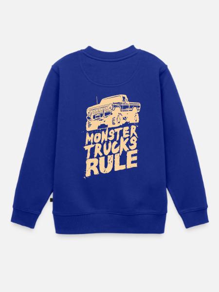 Monster Trucks Rule Monstertruck Auto Geschenk - Kinder Premium Organic Sweatshirt - Royalblau