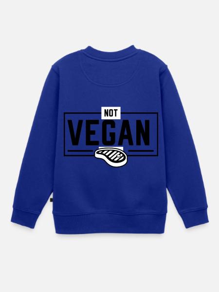 NOT VEGAN - Kinder Premium Organic Sweatshirt - Royalblau