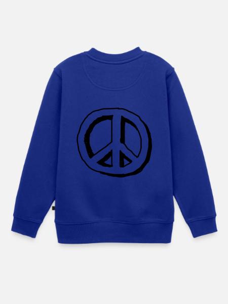 Peace Zeichen - Kinder Premium Organic Sweatshirt - Royalblau