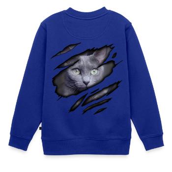 Russisch Blau in mir - Kinder Premium Organic Sweatshirt - Royalblau - Hinten - AI Model Kid Female (0cm)