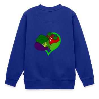 Veganer Vegetarier Tierschutz Geschenkidee - Kinder Premium Organic Sweatshirt - Royalblau - Hinten - AI Model Kid Female (0cm)