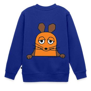 Die Maus guckt raus - Kinder Premium Organic Sweatshirt - Royalblau - Hinten - AI Model Kid Female (0cm)