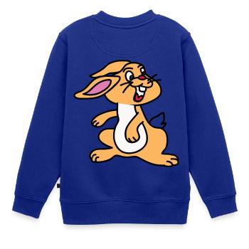 Hase Kaninchen Comic - Kinder Premium Organic Sweatshirt - Royalblau - Hinten - AI Model Kid Female (0cm)