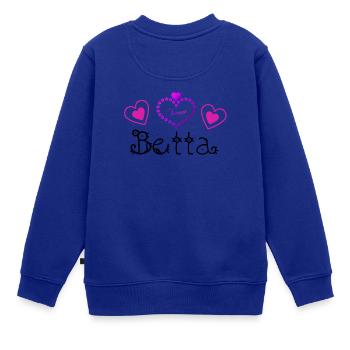 Bella - Kinder Premium Organic Sweatshirt - Royalblau - Hinten - AI Model Kid Female (0cm)