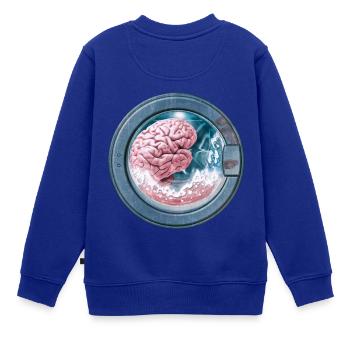 einer Gehirnwäsche unterziehen - Kinder Premium Organic Sweatshirt - Royalblau - Hinten - AI Model Kid Female (0cm)