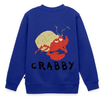 mürrisch - Kinder Premium Organic Sweatshirt - Royalblau - Hinten - AI Model Kid Female (0cm)