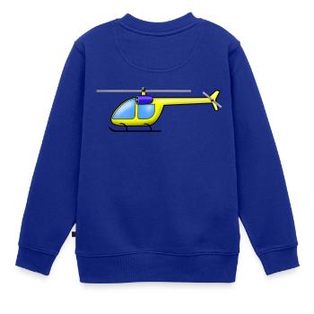 Hubschrauber gelb - Kinder Premium Organic Sweatshirt - Royalblau - Hinten - AI Model Kid Female (0cm)