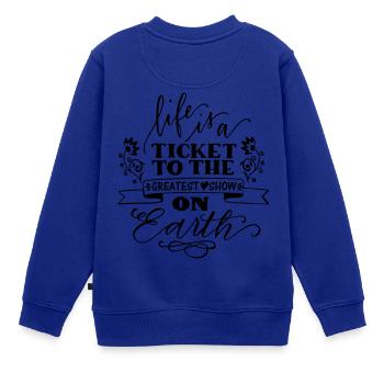 Life - Kinder Premium Organic Sweatshirt - Royalblau - Hinten - AI Model Kid Female (0cm)