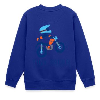 Winziger Fahrer Baby Biker Motocross - Kinder Premium Organic Sweatshirt - Royalblau - Hinten - AI Model Kid Female (0cm)