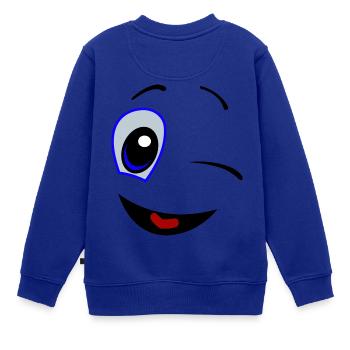 Comic-2 - Kinder Premium Organic Sweatshirt - Royalblau - Hinten - AI Model Kid Female (0cm)