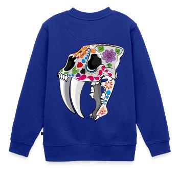 Tag des Ausgestorbenen: Säbelzahn - Kinder Premium Organic Sweatshirt - Royalblau - Hinten - AI Model Kid Female (0cm)