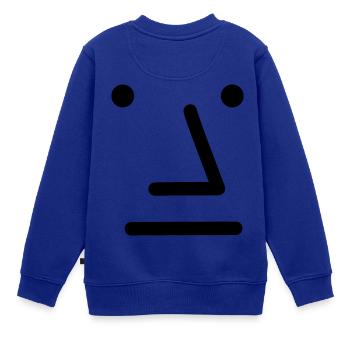 Klassisches NPC Wojak Gesicht - 4chan Meme - Kinder Premium Organic Sweatshirt - Royalblau - Hinten - AI Model Kid Female (0cm)