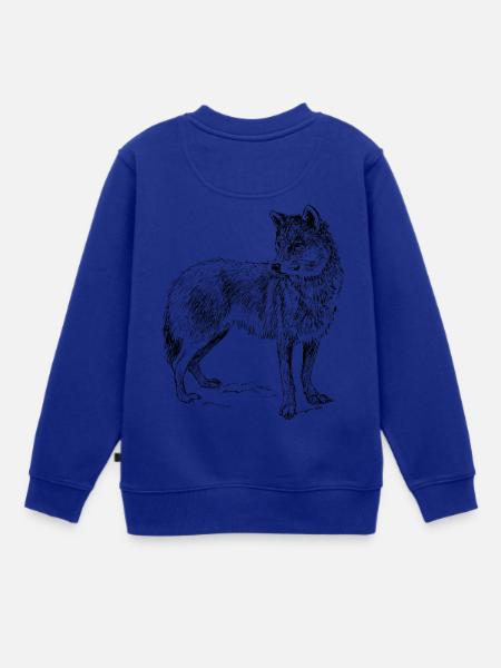 Wolf - Kinder Premium Organic Sweatshirt - Royalblau