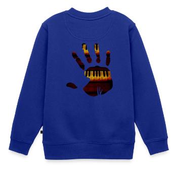 Handabdruck Klaviertastatur Shirt - Kinder Premium Organic Sweatshirt - Royalblau - Hinten - AI Model Kid Female (0cm)