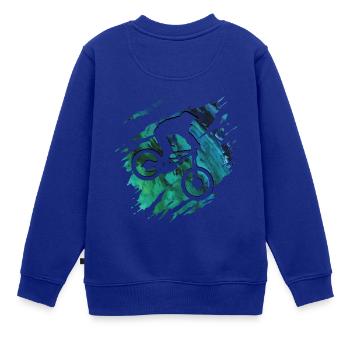Mountainbike - Mountainbiker Downhill Geschenk - Kinder Premium Organic Sweatshirt - Royalblau - Hinten - AI Model Kid Female (0cm)