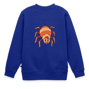 Spinne - Kinder Premium Organic Sweatshirt - Royalblau - Hinten - AI Model Kid Female (0cm)